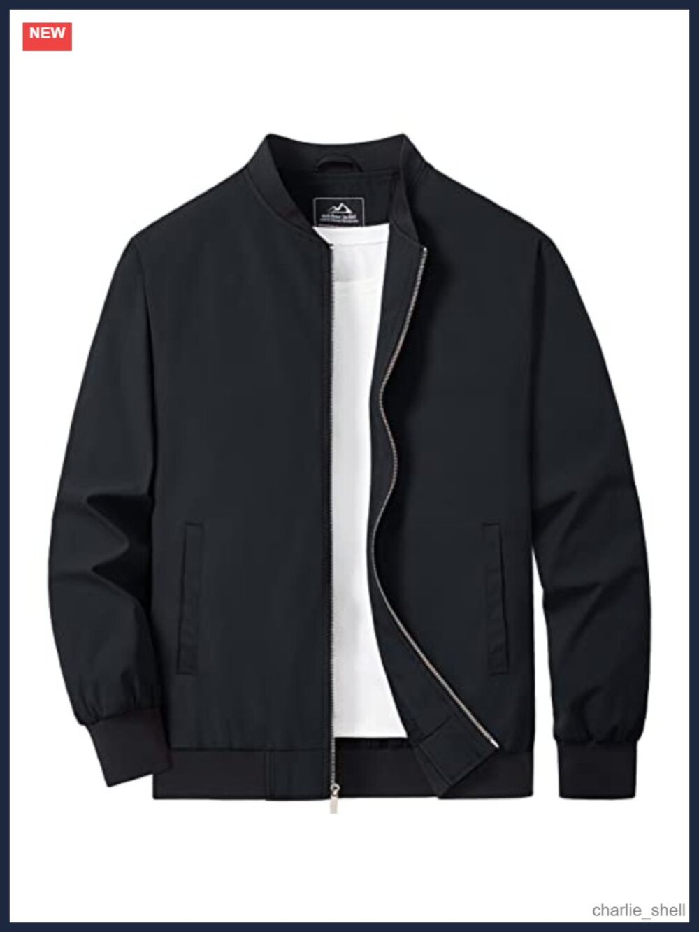 Lightweight Polyester Bomber Jacket Full Zip Windbreaker